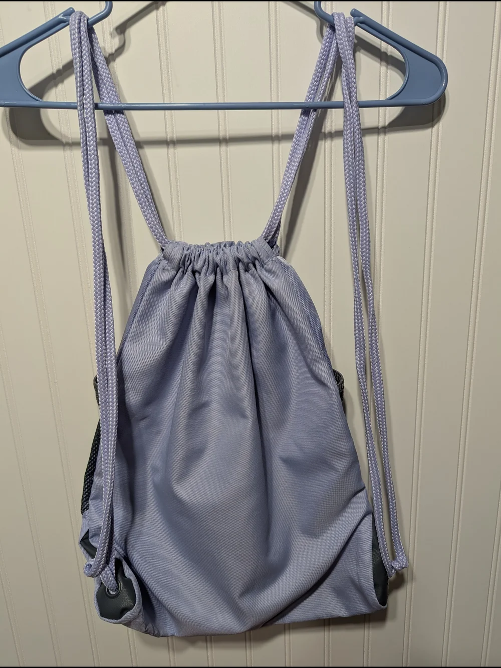 Adidas Lavender Three-Stripe Drawstring Backpack